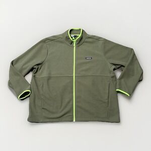 Lands End Fleece Jacket Mens XXL  Green Fleece Zip Up Pockets Outerwear‎